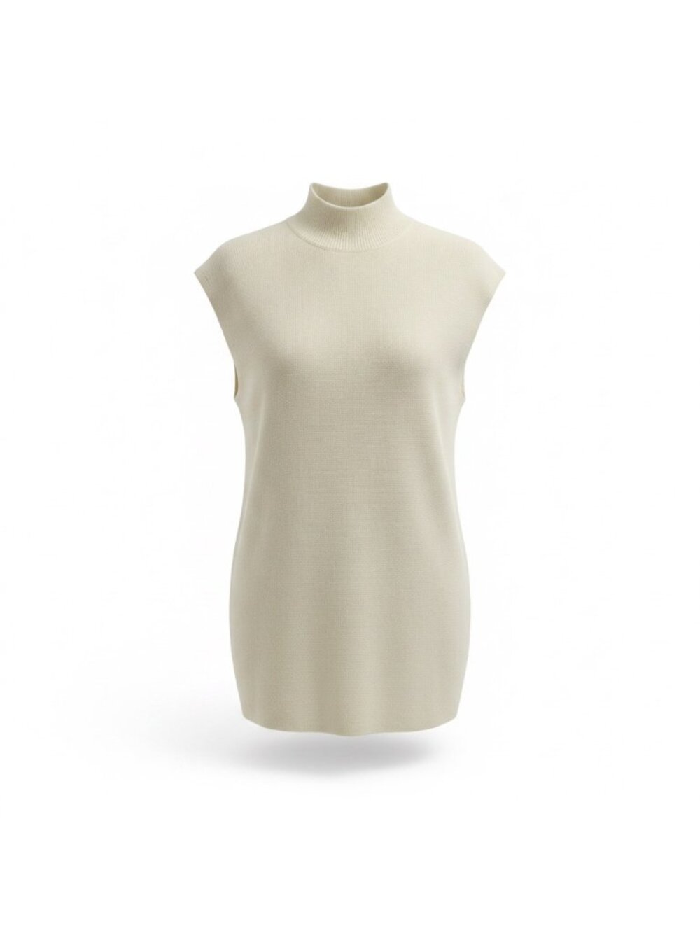 Uniqlo Womens White Sleeveless Mock Neck Sweater Top Sz XS